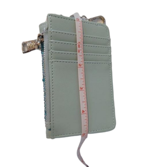 Steve Madden PVC Stone Keychain Wallet-Mint - Picture 8 of 10